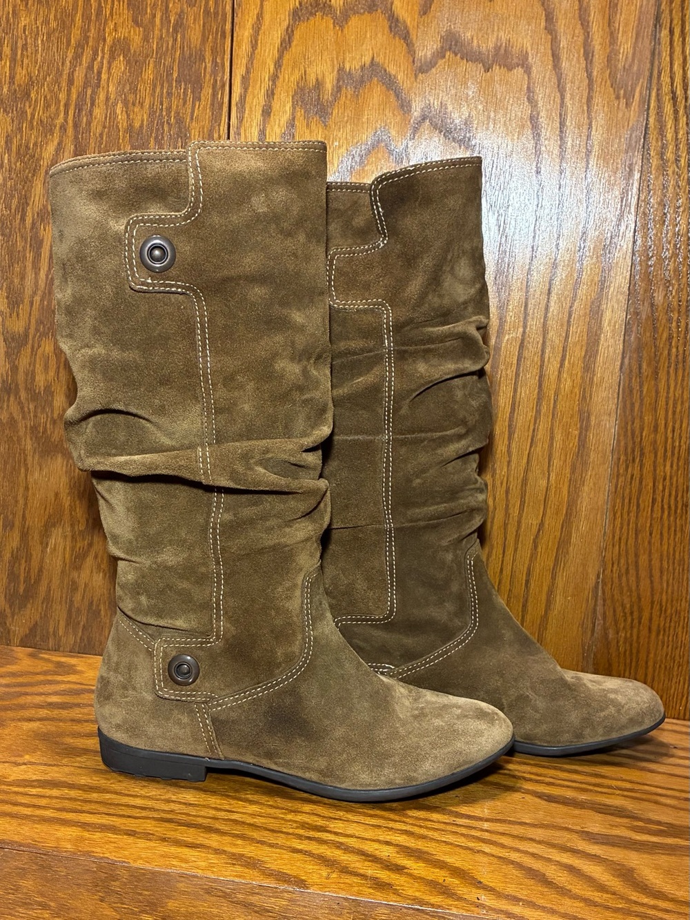 Söfft Slouch Suede Knee High Tall Comfort Boots Brown Size 7